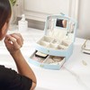 Travel Jewelry Case Portable 2 Layers PU Leather Jewelry Storage