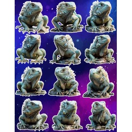 Unbranded Iguana Lizard Die Cut Vinyl Stickers Set Scrapbooking Laptop Waterbottle