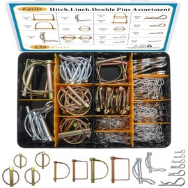 235 PCS Hitch Pins Clip Pins, Linch and PTO Pins for Trailers Tractors Trucks Towing Mowing, Farm Equipment, Snow Plows, Lawnmowers Garage, Heavy Duty Trailers Accessories Tractor Attachments