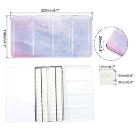 PATIKIL Empty Watercolor Palette, Metal Watercolor Tin with 52pcs Half Pans Paint Case with Lid Paint Box for Travel Gouache Oil Painting, Dark Pink