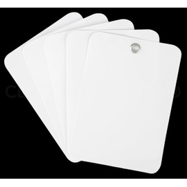 CleverDelights 3.5" x 2.5" White Plastic Tags - 100 Pack - Waterproof Heavy Duty 3.5x2.5 Inch Tag