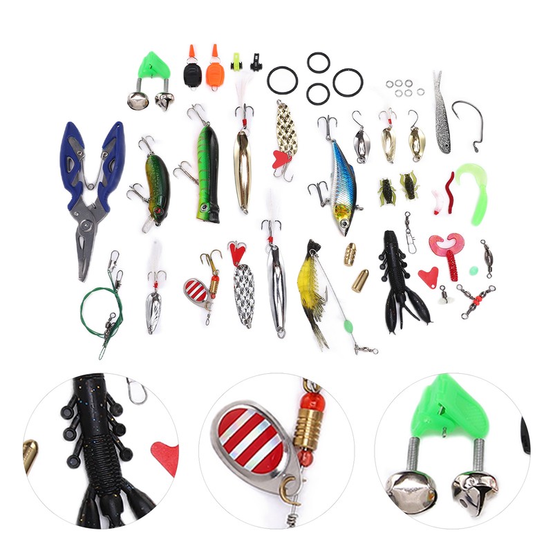 106pc Multifunctional Fishing Tackle Kit Metal Spoon Fishing Mixed Hard