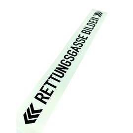 PrintAttack P002 "Rettungsgasse bilden" Car Sticker 60 cm Wide for Car Rear Window, (German language), Customisable, 324 Blood Red