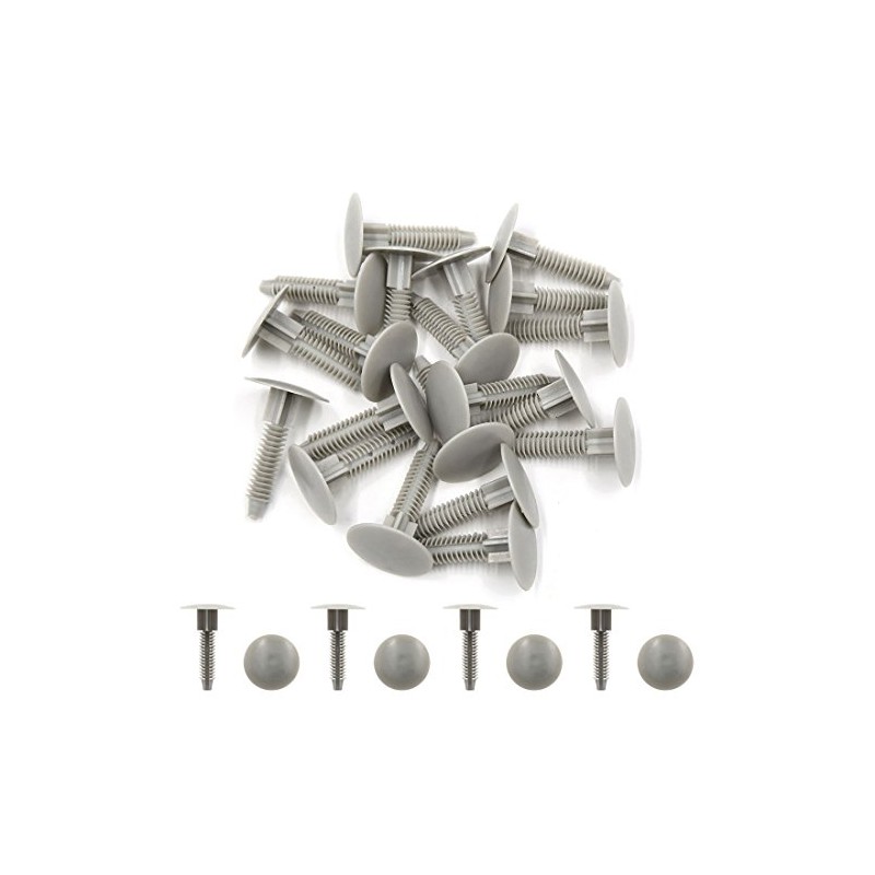 sourcingmap 20pcs Gray Car Plastic Push Rivet Bumper Clips 10mm