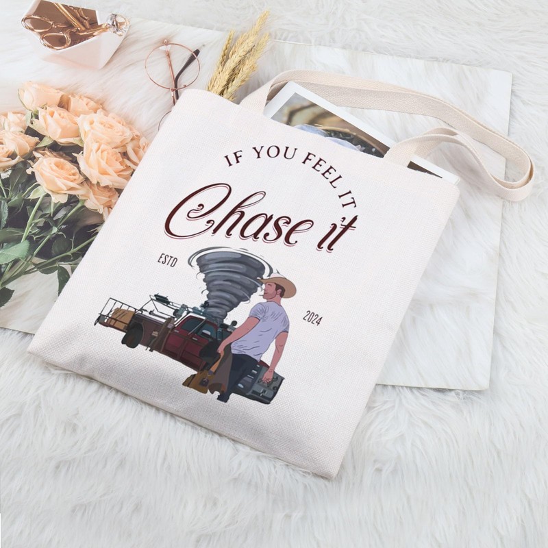 TIIMG Chase It Ca Canvas Tote Bag (Large, 15.35" x