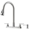APPASO 2 Handle Kitchen Faucet with Sprayer, 4-Hole Kitchen Faucet
