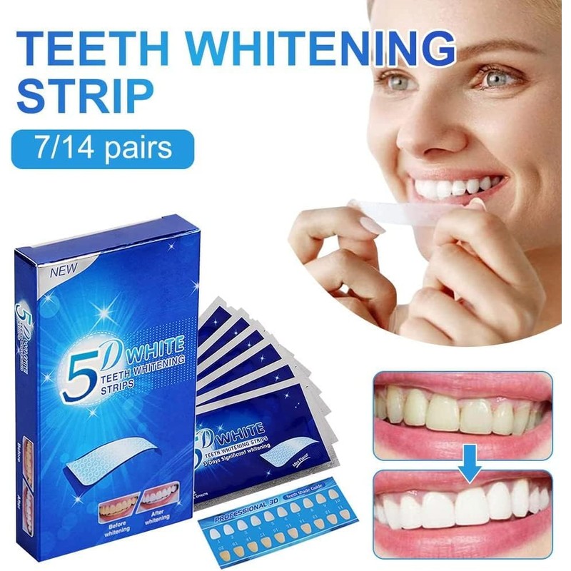 Bluemega Tiras Blanqueadoras Dentales, para Dientes Sensibles 7 Pares
