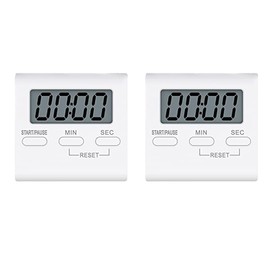 WANGCL 2 Pack White Large Digital Kitchen Timer, Magnetic Countdown Timer with Loud Alarm for Cooking and Classroom Teacher