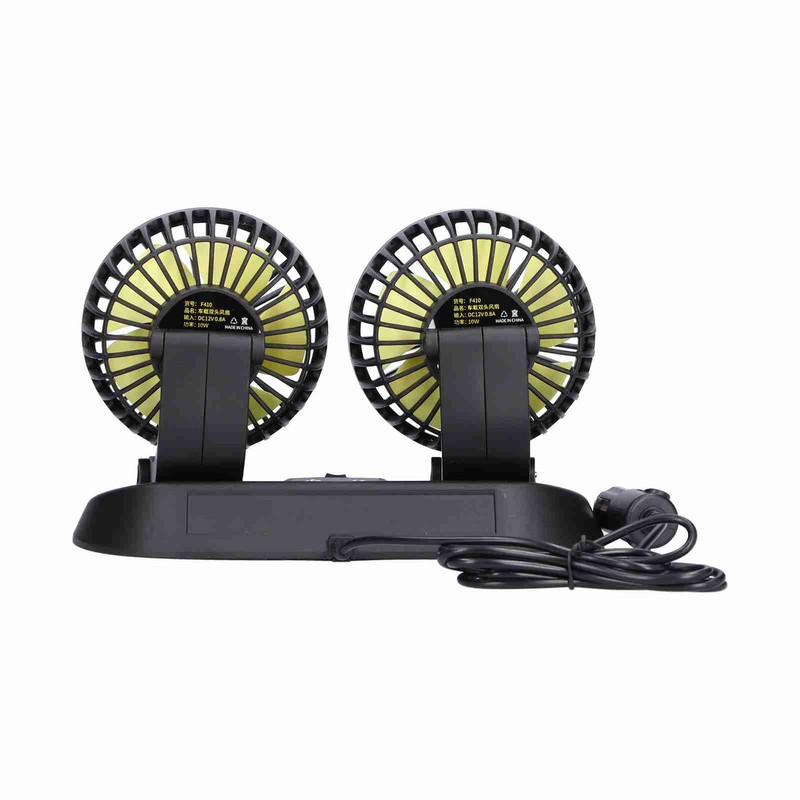 Electric Car Fan 360° Rotatable DoubleHead 5 Blades 2 Speeds