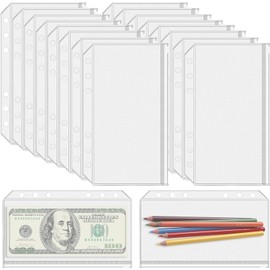 50pzs Sobres De Plástico,bolsillos de plástico A6,carpeta Bolsillos Impermeable organizador de dinero en efectivo, sobres de presupuesto para cuadernos, carpetas de documentos, bolsas de archivo