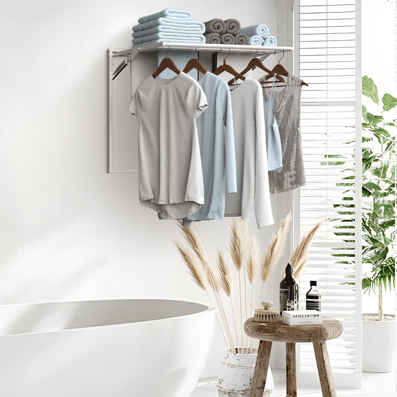 2 Pcs Wall Mount Clothes Drying Rack 26 X 31.5