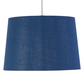 Navy Blue Fabric with Silver Inner Easy Fit Light Shade/Lampshade for Ceiling Light or Table Lamps, 28cm Diameter