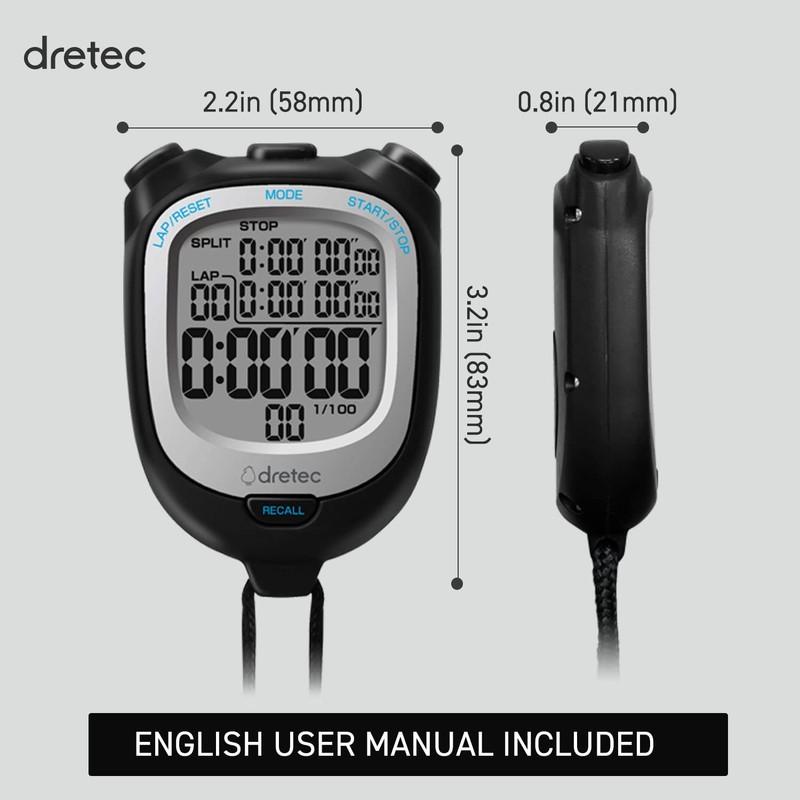 Doritec SW-122BK Stopwatch, Spear W, Black
