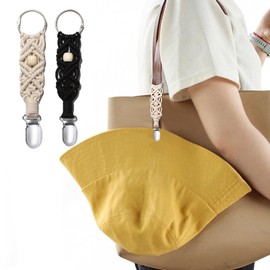 VPbao 2pcs Handmade Woven Hat Clips for Travel, Bohemia Caps Carrier Holder for Bag Backpack Luggage, Beach Vacation Cruise Essentials Multifunctional Portable Storage Hanging Hat Clips