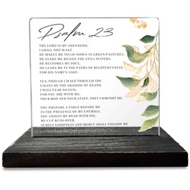 Bible Verse Psalm 23 Christian Decor Gifts for Women men Prayer Coworkers Employees Friends Inspirational Positive Scripture Desk Decorative Signs Plaques GXX70
