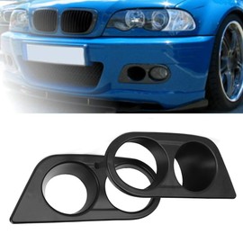 2pcs Fog Covers Front Visor Light Covers for Double Hole Vehicle Accessories for E46 M3 2001-2006 (Bright Black)