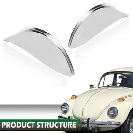 GRAND ORANGE Headlight Visors Pair Compatible with 7" round Heavy Duty Chrome Shields Trim Caps