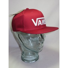 VANS Classic Vans "Off the Wall" Snapback Hat NWT Red Burgundy White Letter