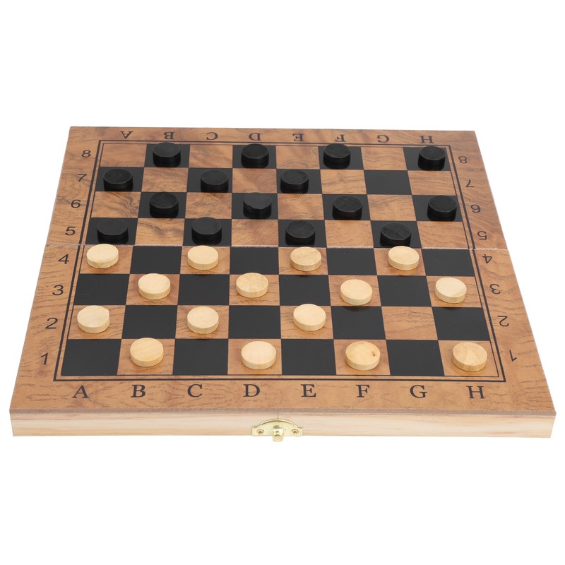 3 in 1 MultiFunctional Folding Wooden Chess Checkers Board Game