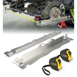 Lupar Heavy Duty Toe Alignment Tool Plates with Tape Measures, Upgrade Stainless Steel Wheel Alignment Tool Plate with Hanging Holes for Easy Wall-Mounted Storage, Silver