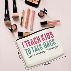 NGZS Speech Therapy Gifts Makeup Bag Speech Pathologist Gifts SLP Gifts Cosmetic Bag Speech Therapist Gift Thank You Appreciation Gift for Women Speech Language Pathologist Teacher Birthday Christmas