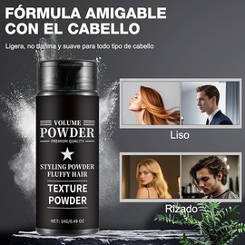 Polvo Texturizador y voluminizador para Cabello, efecto Volumen y Mate, Frmula Natural para Todo Tipo de Cabello                                      