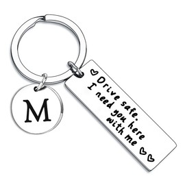 BESPMOSP Appreciation Keychain Drive Safe Keychain A-Z Gifts for Father's Day, Birthday, Husband, Dad, Boyfriend