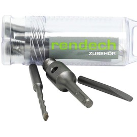 SDS plus adapter set including pilot drill and ejection wedge for drill bit, can drill, socket drill with M16 thread, rendech® brand quality