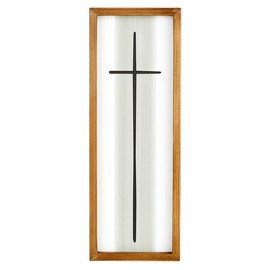 Creative Brands Inspirational Wooden Art with Frame for Home, Church or Chapel Cross Wall Décor at Faithworks, 4.5 x 12.5-Inch, Gray