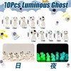 DERAYEE 10pcs Resin Luminous Wooden Elf Figurine Luminous Miniature Decoration