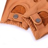 Meetoget Driving Gloves for Men Deerskin Leather Fingerless Unlined Gloves