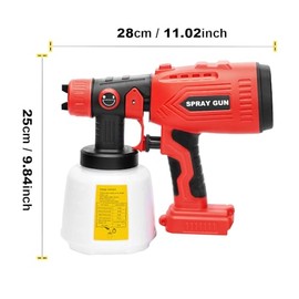 Paint Sprayer Compatible with Craftsman 20V Lithium Battery, Cordless Paint Sprayer HVLP Spray Gun with Copper Nozzle, 200W Power Easy to Clean for Home Interior,Exterior, Renovation(Tool Only)