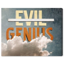 The Oliver Gal Artist Co. Typography and Quotes Wall Art Canvas Prints 'I Am A Genius' Home Décor, 24" x 20", Orange, Blue