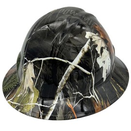 Texas America Safety Company Full Brim Hydro Dipped Patriotic Design Hard Hat with 4 Point Ratchet Suspension and Tote - POW Camo