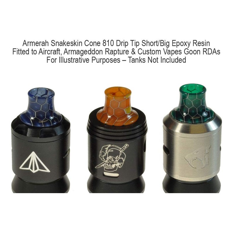 Armerah Cone 810 Drip Tip eCig Mouthpiece Short/Big Snakeskin Epoxy