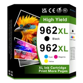 962XL Ink Cartridges Combo Pack High-Yield Replacement for HP hp962 962 XL Black, Cyan, Magenta, Yellow Ink Cartridges Work for OfficeJet Pro 9010 9015 9020 9018 9015e 9018e 9025e (4Pack)