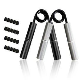 Metal Gripster Set (2 PCS), 100LB & 150LB, Hand Grip Strengthener with No-Slip Heavy-Duty Design, Grip Strength Trainer, Forearm Exerciser for Improved Hand and Wrist Strength, Hand Squeezer Grip Strength for Men, Women, and Children (Black and Silver)