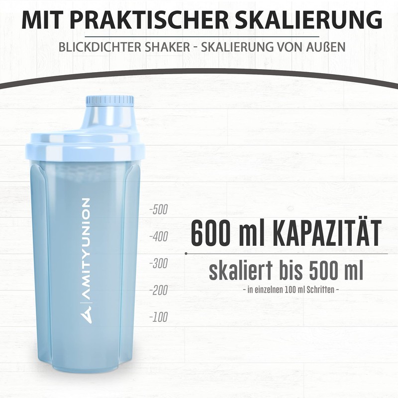 Original protein shaker deluxe 500 ml, leak-proof, BPA-free, fitness mixer with