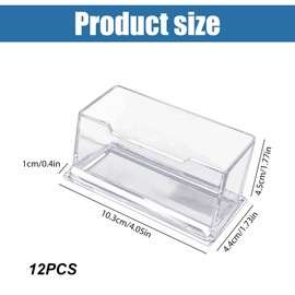 Asfrode Pack of 12 Acrylic Business Card Holders, Acrylic Business Card Stand, Plastic Card Stand, Organiser, Clear Business Card Holder for Desk or Counter Exhibition Home Office