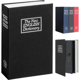 Vivva Home Dictionary Diversion Metal Secret Safe Lock Box, Book Safe with Combination Lock, Hidden Safe, Stash Safe Box, Coverbook Safe Containers for Money Cash and Jewelry (Black - 24x15.5x5.5cm)