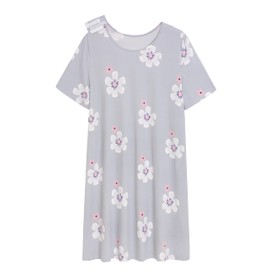 AVIIER AVIIER Hospital Gowns for Women Open Back Adaptive Clothing Nightgowns Post Shoulder Surgery Dress Grey Flower L