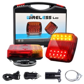 MEDAMOC Wireless Trailer Lights, Magnetic LED Trailer Light Kit IP65 Waterproof Tow Tail Lights for Truck Boat Camper RV Towing