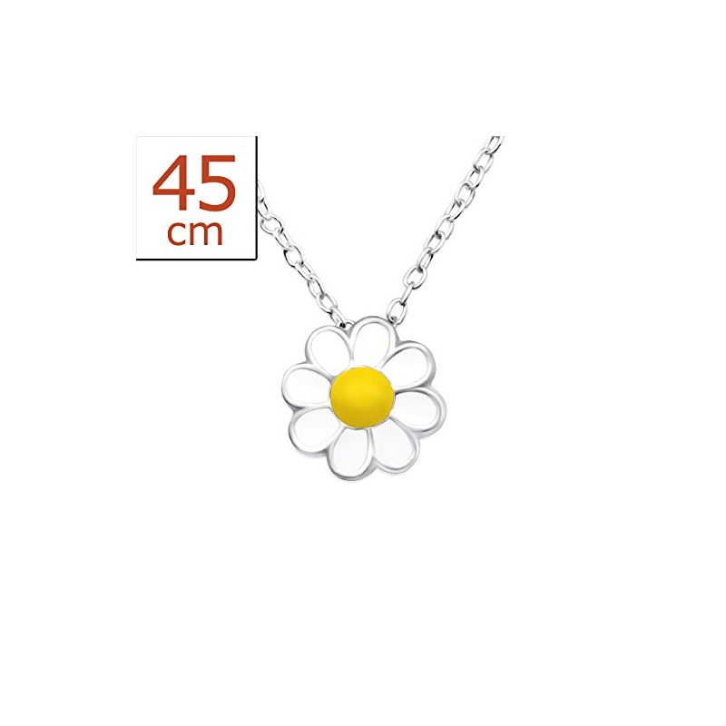 Daisy Flower Necklace and Pendant - Sterling Silver