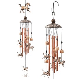 Wind Chime Garden, Wind Chimes for Outdoor Hanging Horse, Wind Chime Balcony, Witch Bells Door Protector for Outdoors, Wind Chime Metal, Garden Decoration Outdoor, Wind Chime for Yard, Patio and Home