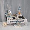 Sedubila Set of 4 Mini Sailboat Model Decorative Mediterranean Wooden