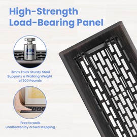 Howeall 4x8 Inches 2 Pack Heavy Duty Walkable Floor Register - Easy Adjust Air Supply Lever Decorative Floor Vent Covers, Boston Design Vent Covers for Home - Oil Rubbed Bronze