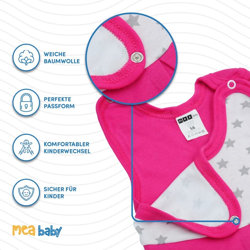 MEA BABY Unisex Printed Cotton Romper 5 Pack Baby Romper