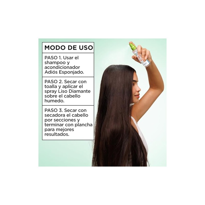 Garnier Fructis Liso Diamante, 100H Brillo Diamante Liso anti frizz