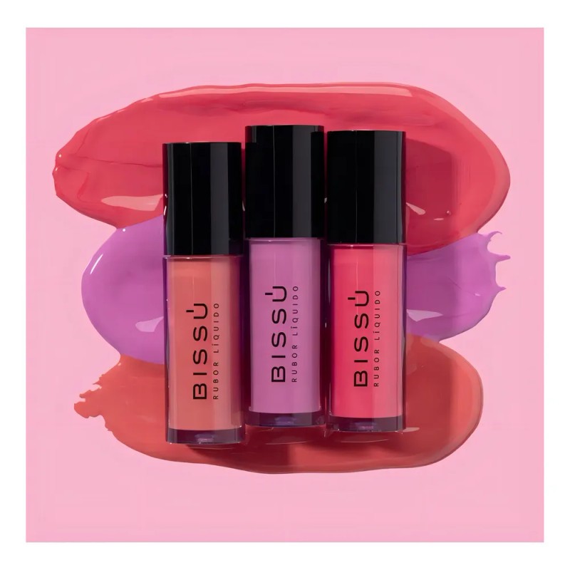 Kit Rubor Líquido 6 Tonos Bissú Rostro Duración 12h Dermatológicamente