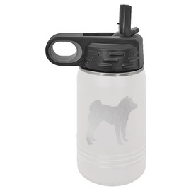 Akita Dog Insulated Water Bottle | Stainless Steel | Akita Dog Lover | Akita Gifts (12 oz, White)